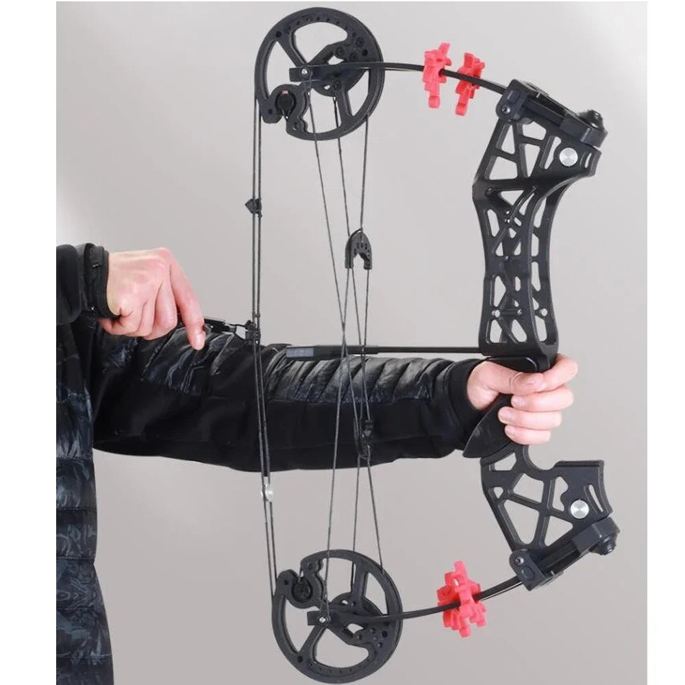 Dual-use Compound Bow Set 40-65Ibs Aluminum Alloy Riser Left/Right Handed for Archery Outdoor Hunting Shooting Training Adults