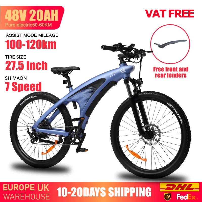 HUANCI Q5 mountain ebike 48V20AH Adults electric bike 27.5 inch tires e bikes Ebike Electric Bicycle Electric E Bike e bicycle