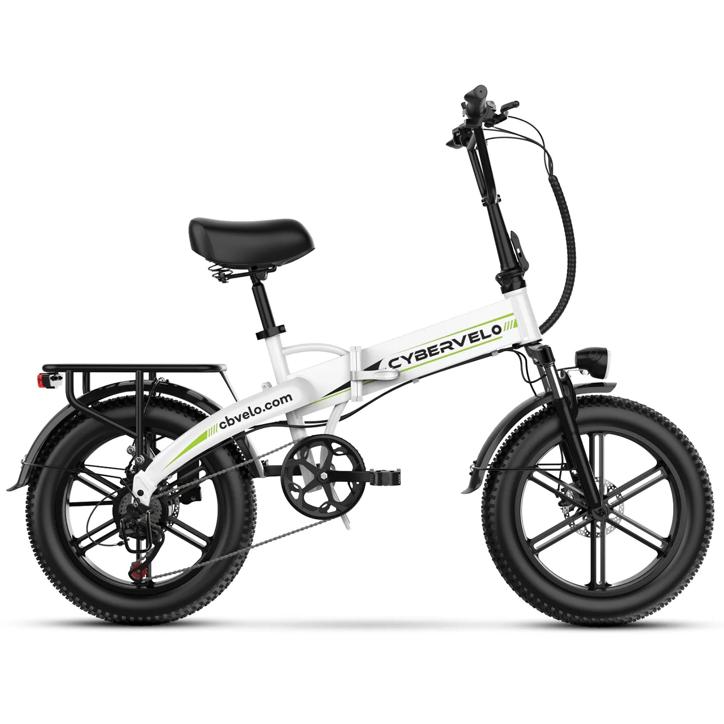 Cybervelo 1000W Peak Electric Bike for Adults Foldable 28+MPH 80Miles Removable Battery Fat Tire Off-road E-bike EK4 EK5 Mars700