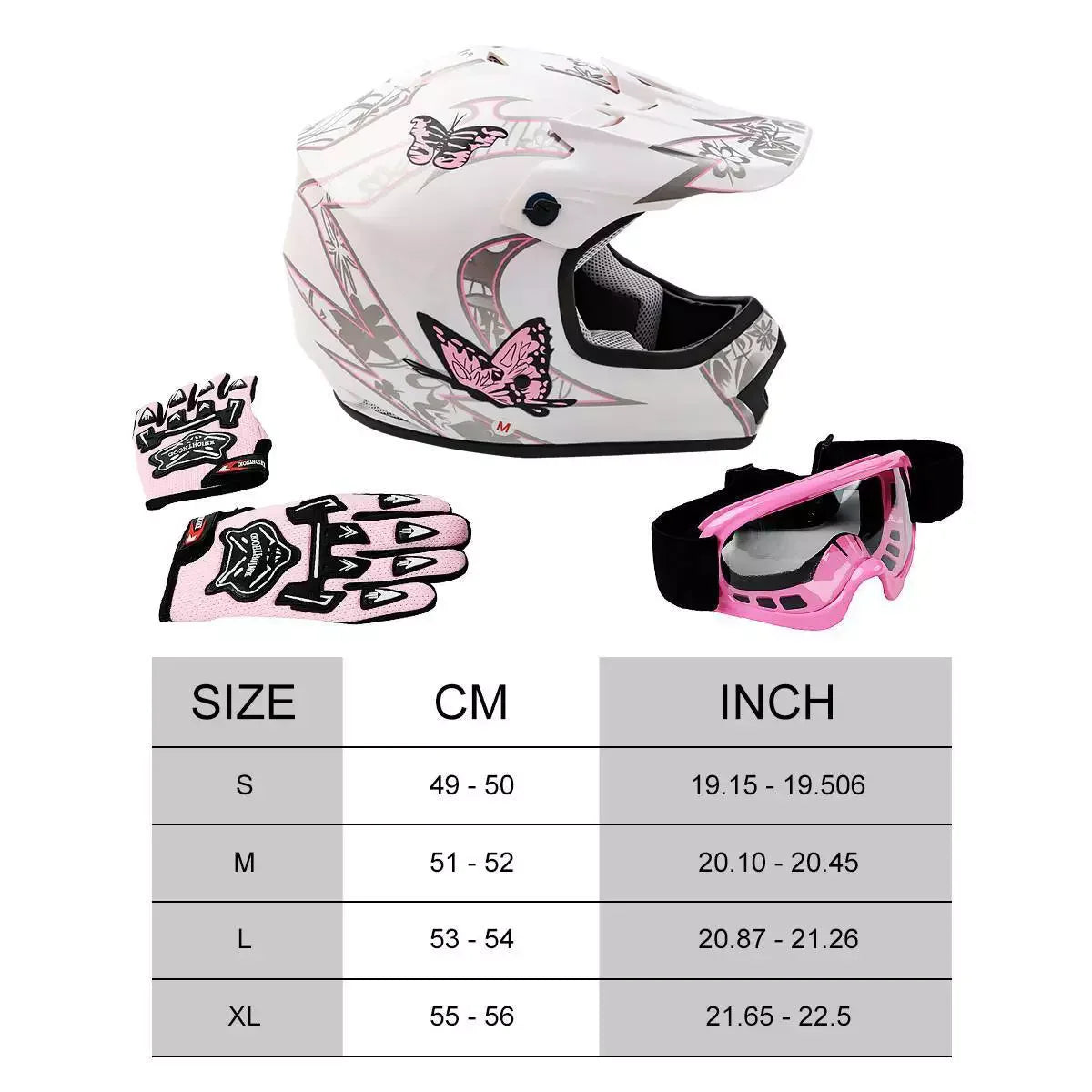 Motorcycle Child Kids DOT Youth Helmet Full Face Dirt Bike ATV Goggles Gloves