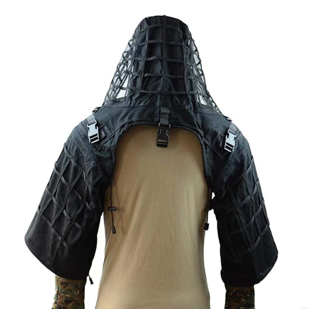Ghillie Suit Foundation, Ghillie Poncho, Camouflage Hunting Ghillie Base, Ghillie Cape Sniper Viper Hood for Airsoft Paintball