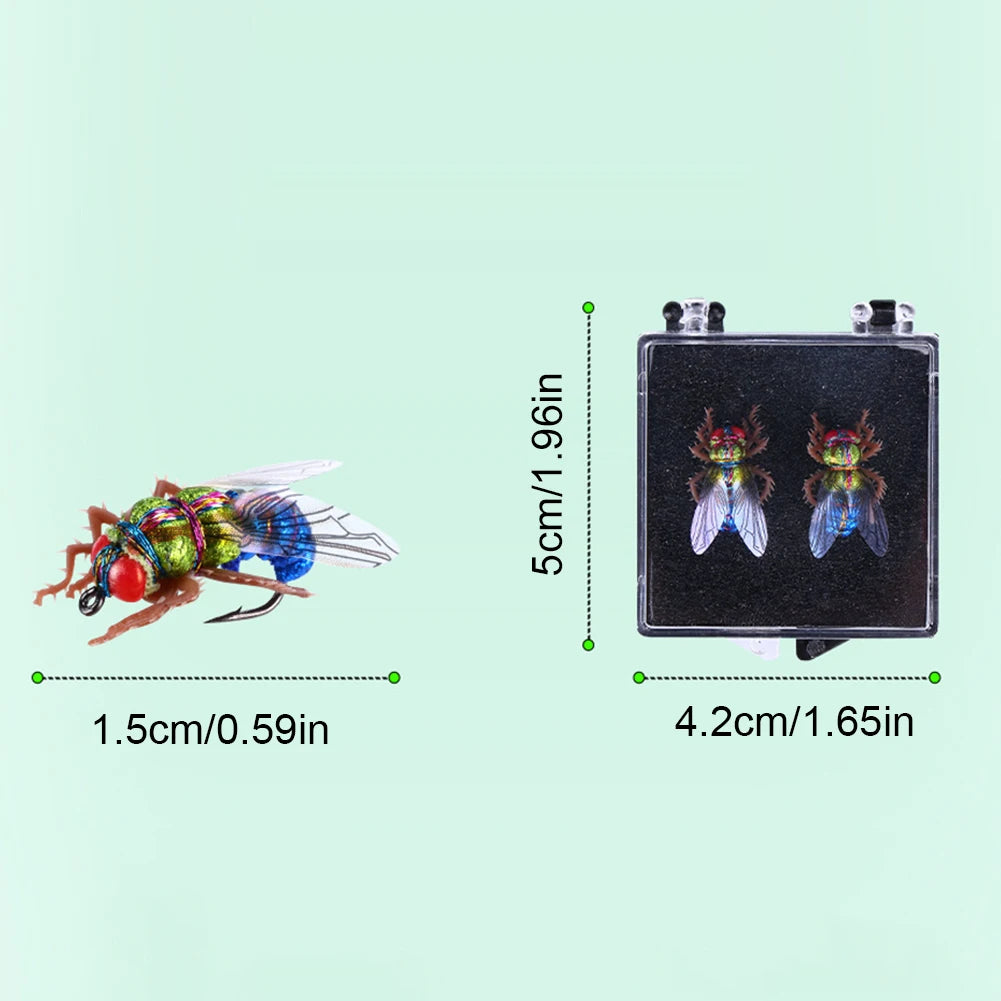 2Pcs Bionic Fly Fishing Bait Trout Fly Fishing Lure Fishing Tackles Artificial Lures 1.5cm 8.6g for Saltwater Freshwater
