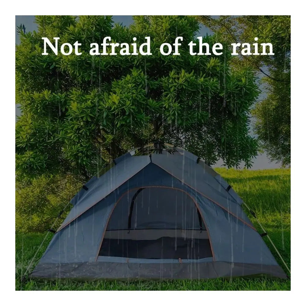 Tent With Mesh Screen, 4Person Blue, Lightweight Family TentQuick Setup For Park Picnics