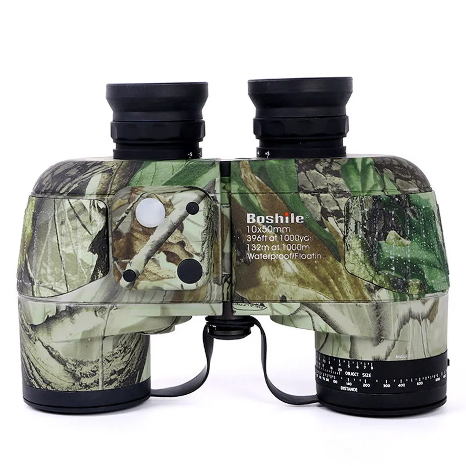 Boshile 10x50 Professional Binoculars Marine Telescope Waterproof With Compass Hunting Camping Hiking Big Eyepiece Nitrogen