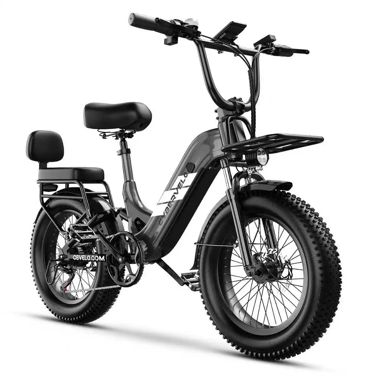 1000W Electric Bicycle for Adults, Cybervelo EK12 Step-Thru 20" Fat Tire E-bike 48V 20AH Removable Battery Shimano 7-Speed