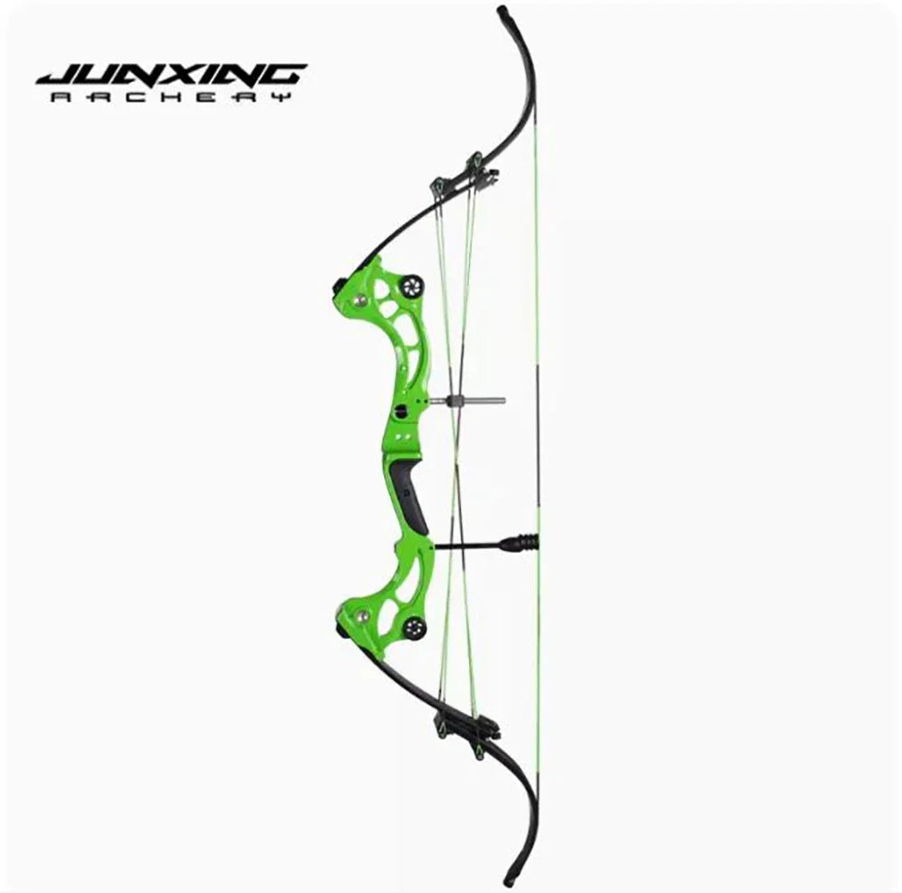 JUNXING F164 Compound Bow 40-55lbs Archery Bow Straight Bending Limbs Aluminum Alloy Handle for Outdoor Hunting Shooting