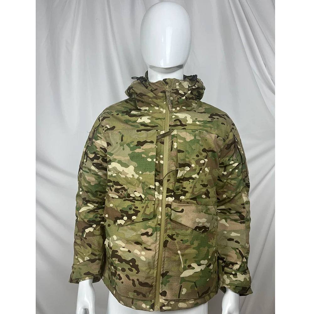 Men Tactical Winter Camouflage Heat Reflect Cotton Clothing Outdoor Hooded Warm Jacket Hunting Cold-Proof Waterproof Coat