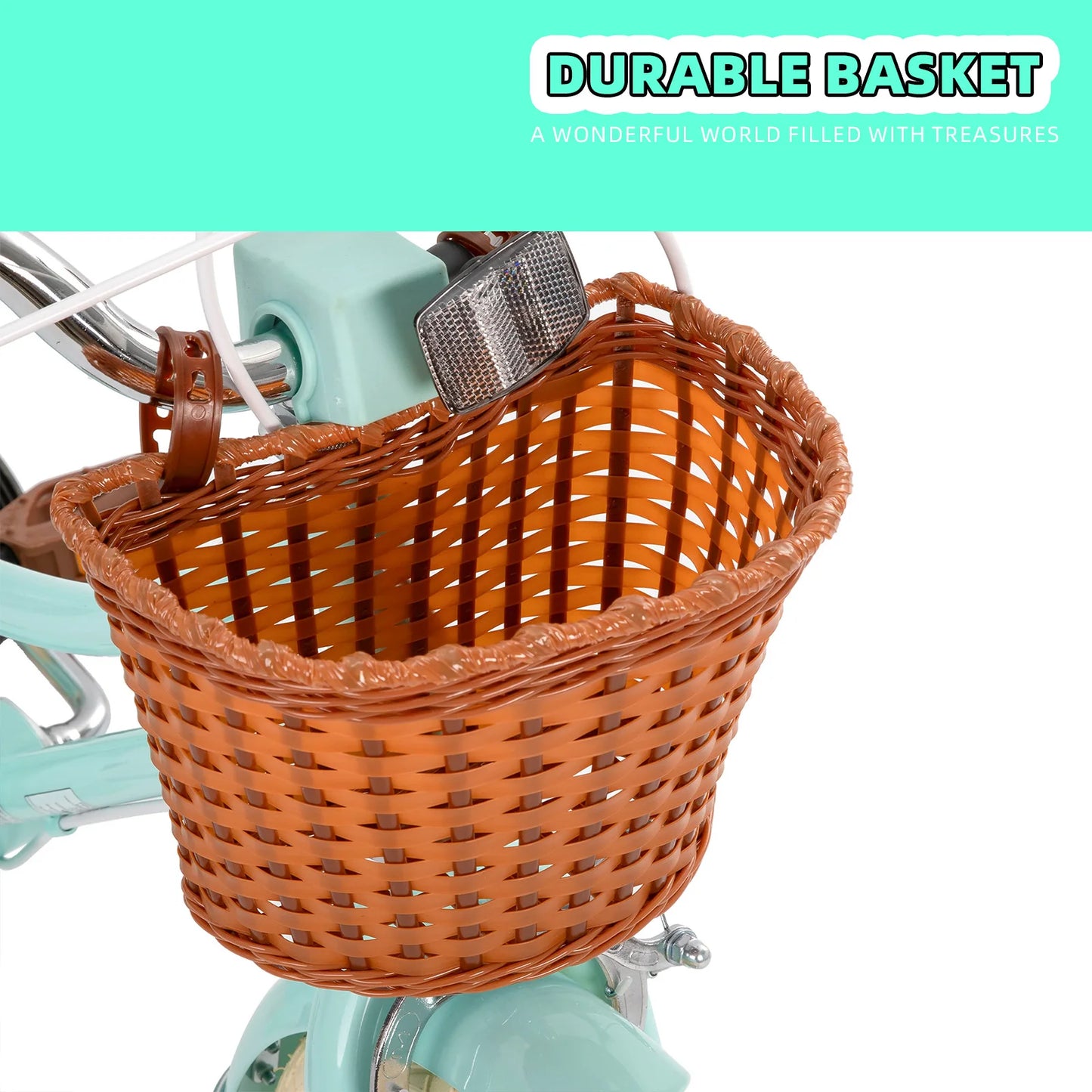 STITCH Manchi 12 14 16 18 inch children's bicycle with basket and stable wheels, suitable for girls and boys aged 2 to 9
