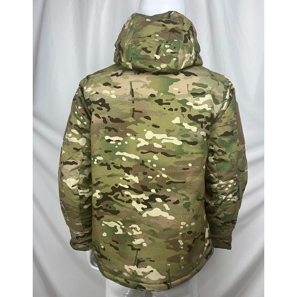Men Tactical Winter Camouflage Heat Reflect Cotton Clothing Outdoor Hooded Warm Jacket Hunting Cold-Proof Waterproof Coat
