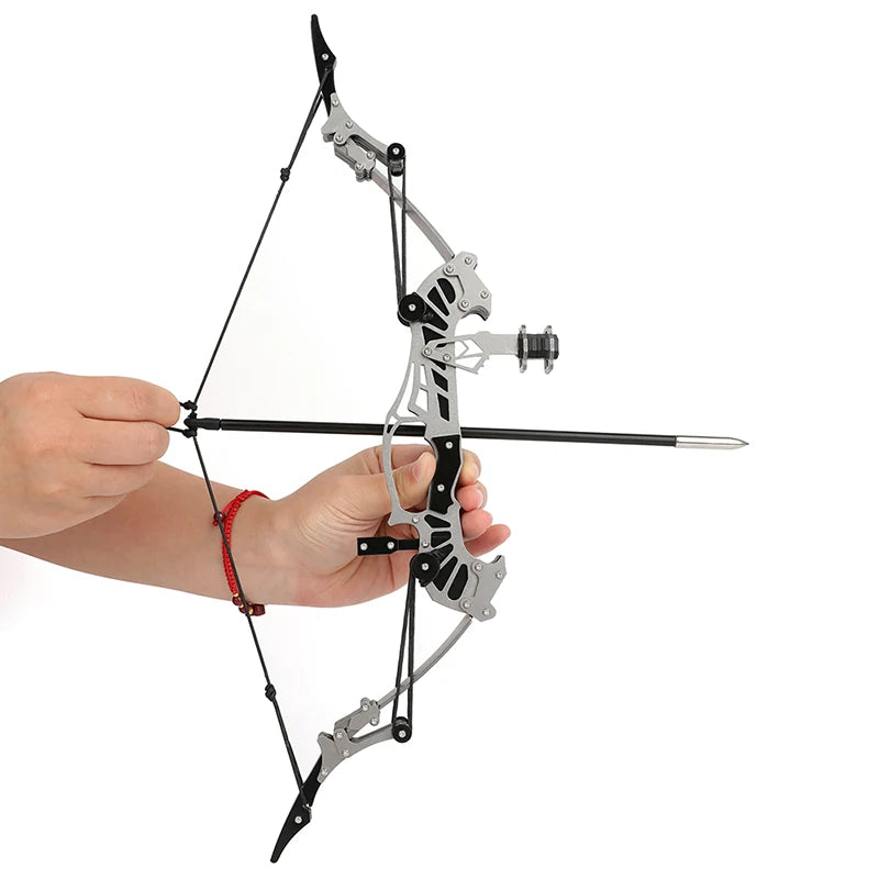 Mini Archery Compound Bow 16.4inches Stainless Steel 16lbs Range 40-50meters 4/8pcs Arrow For Hunting Shooting Accessories