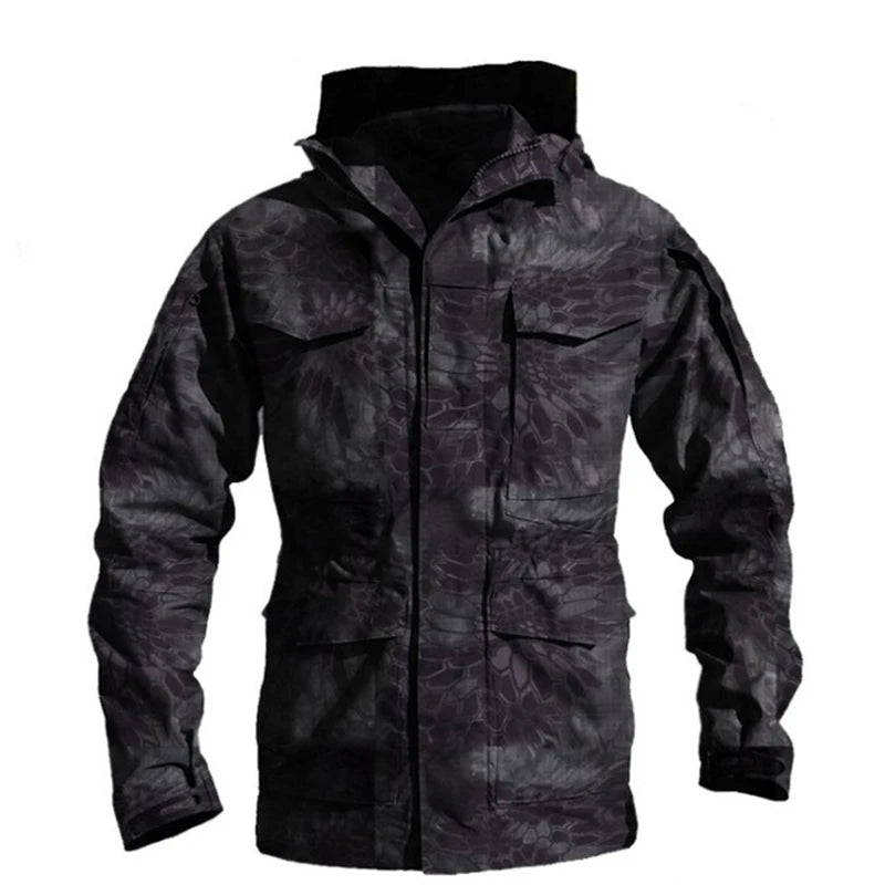 M65 UK   Clothes Windbreaker Hunting Field Jackets Mens Winter/Autumn Waterproof Flight Pilot Coat Hoodie Three Colors