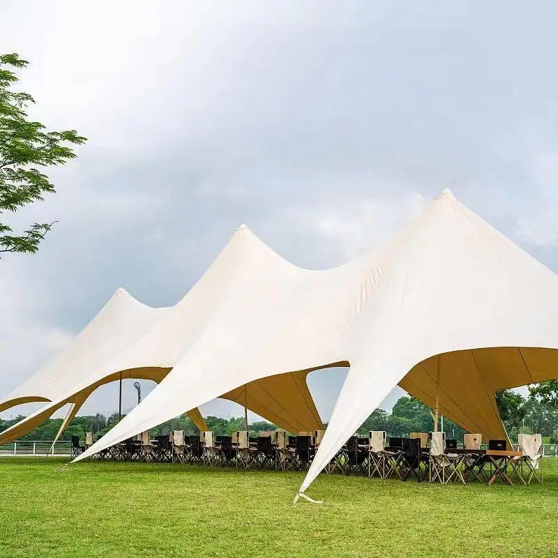 Star Canopy Tent 900D Oxford Cloth  Single Double Pole Octopus Shape Stretch Outdoor Peak Starshade for Camping And Picnics