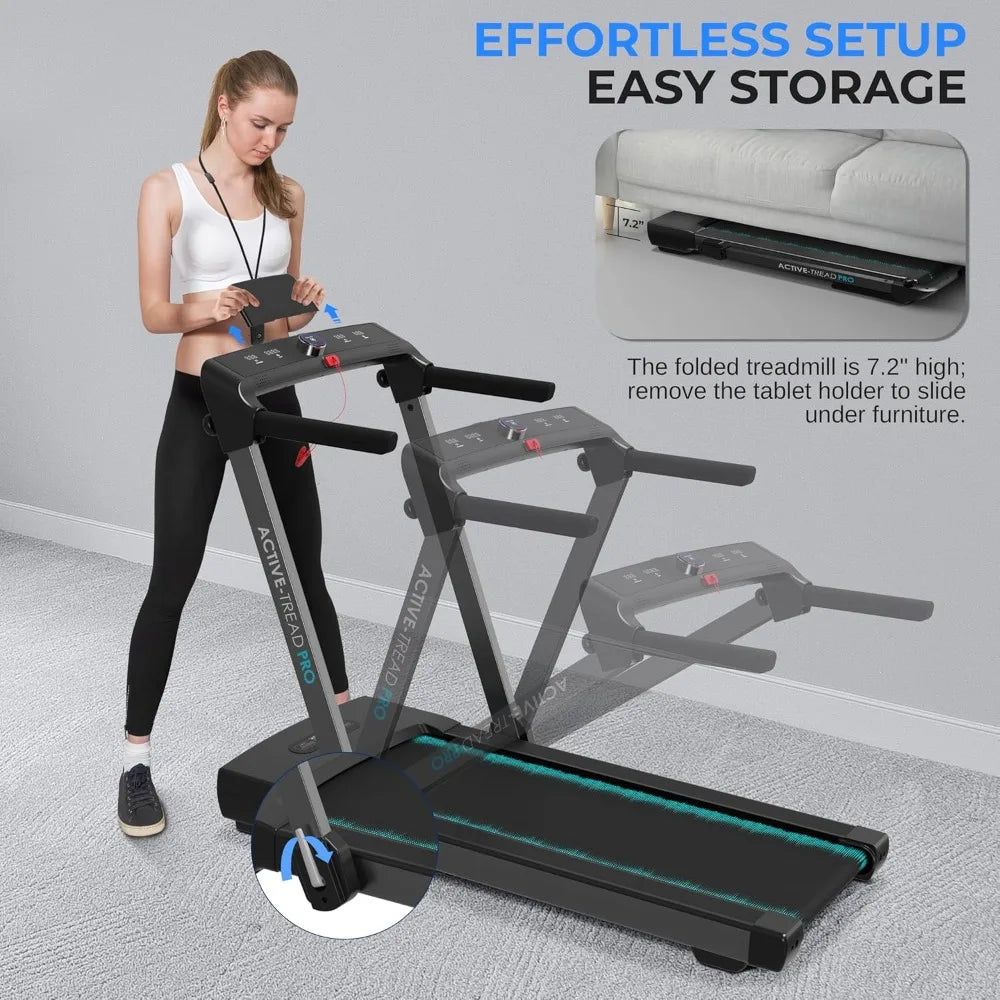 Portable Foldable Treadmill with Remote Control, 8.7 MPH Smart Speed Control, Treadmills for Home, Under Desk, Customized