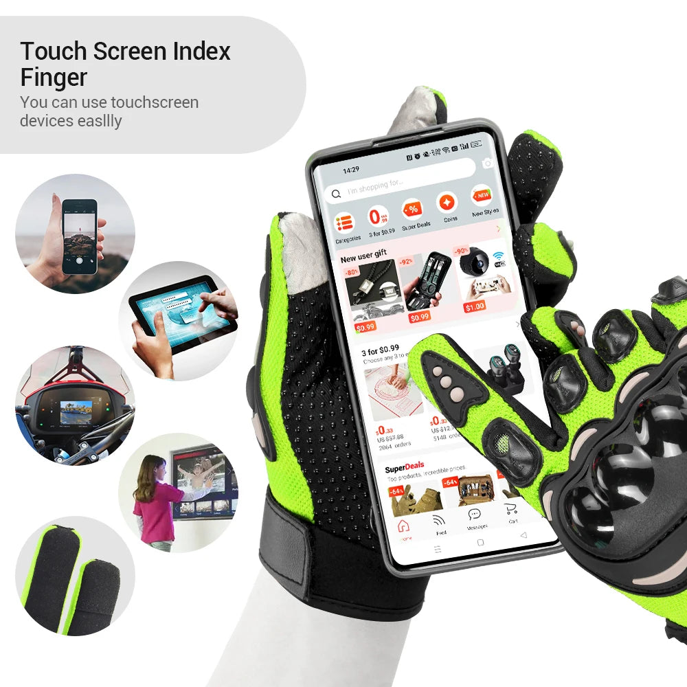 Summer Motocross Gloves Breathable Motorbike Gloves Wear-Resistant Motorcycle Non-slip Riding Gloves Racing Protective Gear