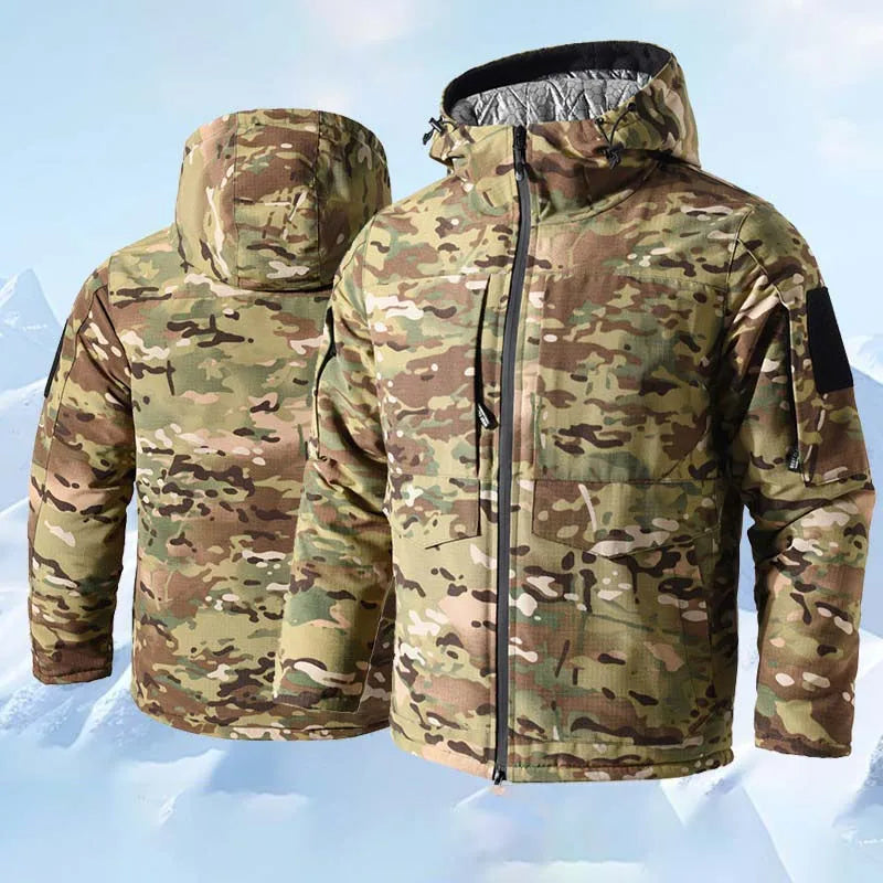–30℃ M65 Camo Coats Winter Parkas Tactical Jackets Heating Combat Jacket Warm Hooded Windbreaker Multicam Thermal Reflective