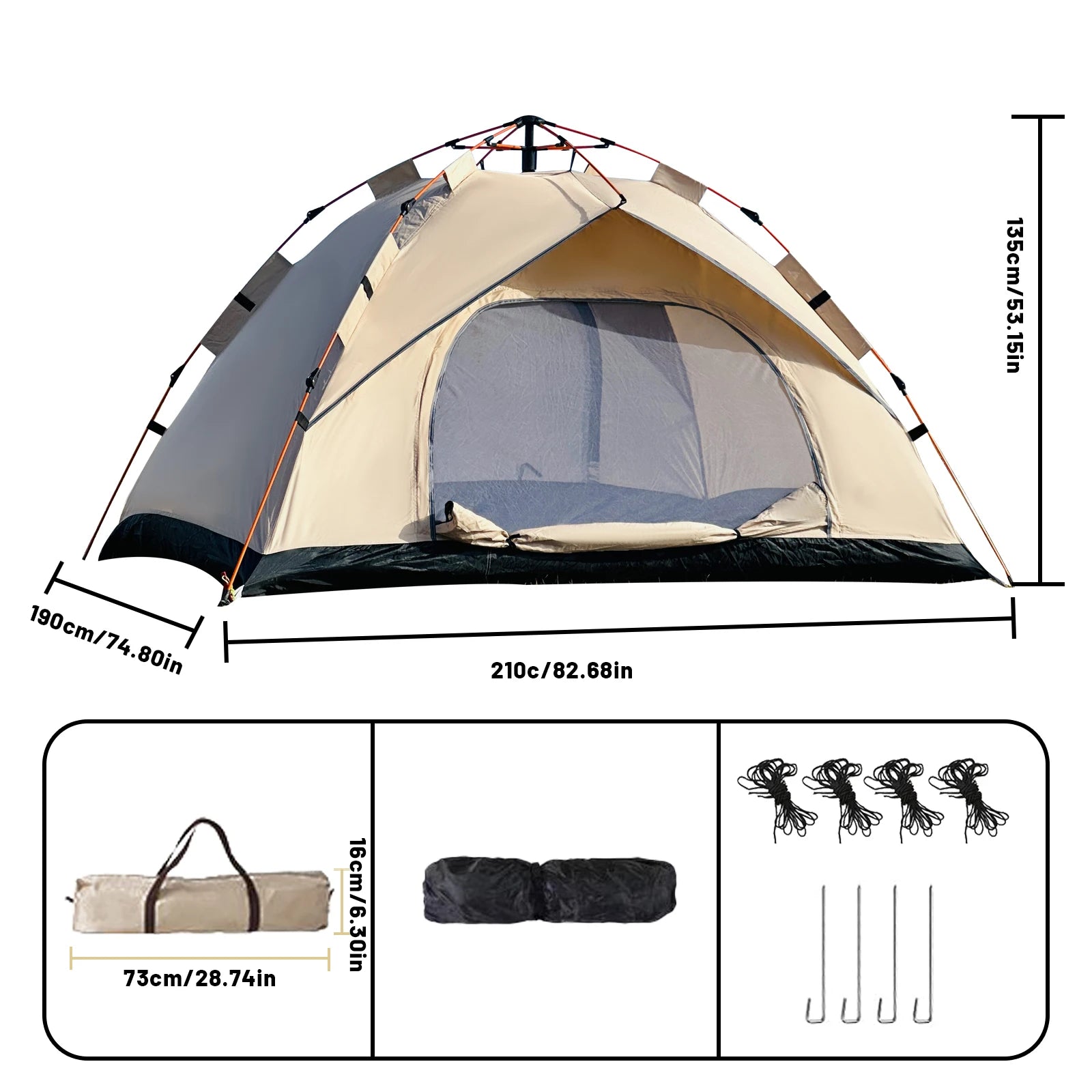 2-4 Person Camping Windproof Tents, Easy To Set Up, lightweight Campin ...