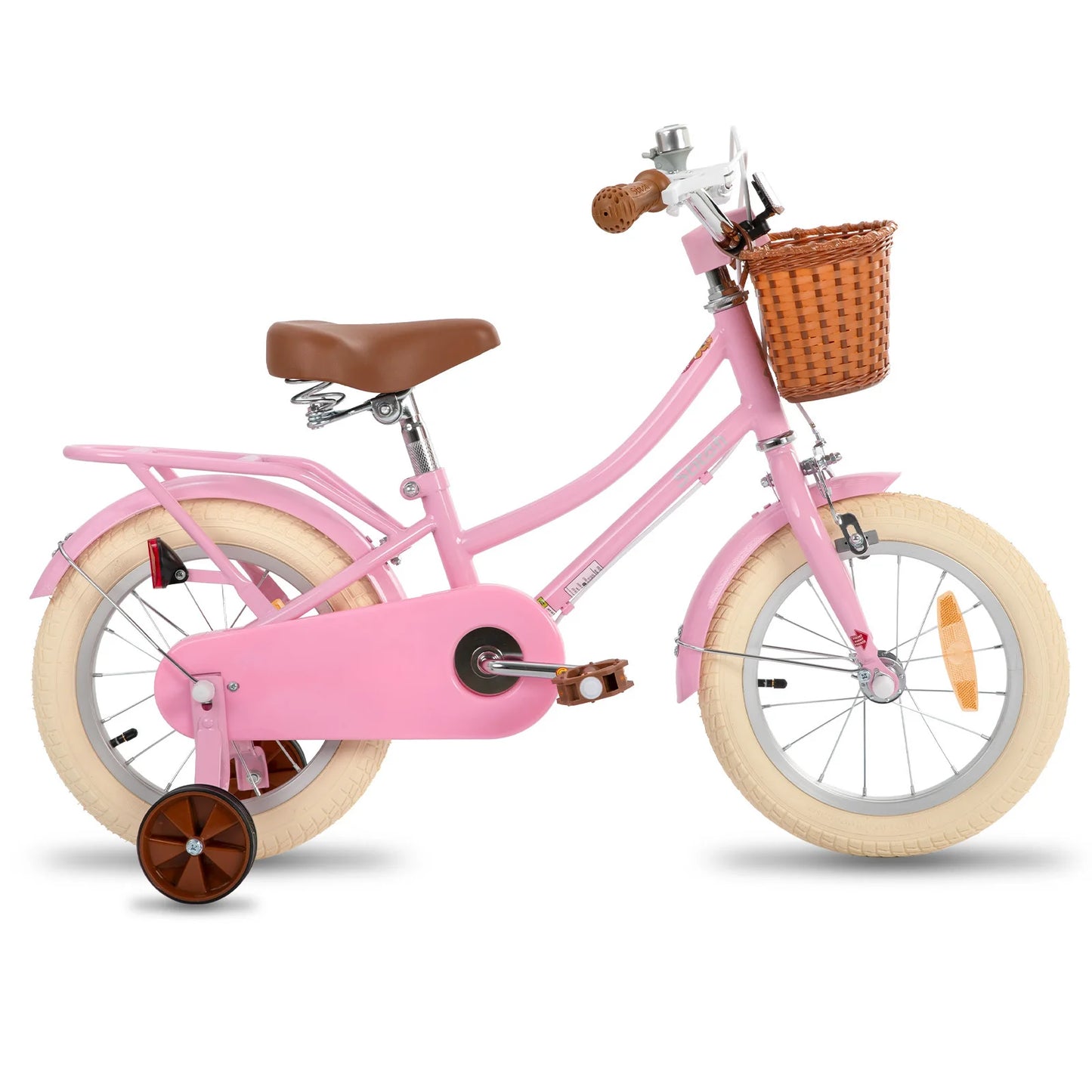 STITCH Manchi 12 14 16 18 inch children's bicycle with basket and stable wheels, suitable for girls and boys aged 2 to 9