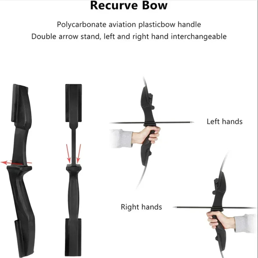 Toparchery 57Inch Takedown Recurve Bow with 12x Carbon Arrows Finger Savers Recreational Camping Hiking Right Hand Left Hand bow