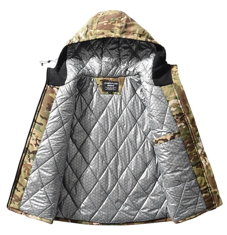 –30℃ M65 Camo Coats Winter Parkas Tactical Jackets Heating Combat Jacket Warm Hooded Windbreaker Multicam Thermal Reflective