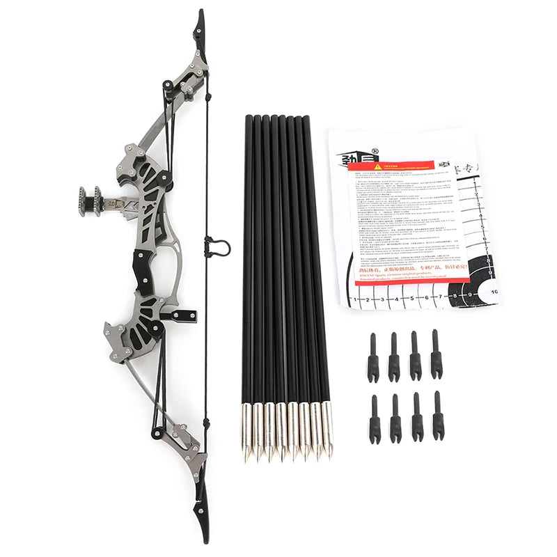 Mini Archery Compound Bow 16.4inches Stainless Steel 16lbs Range 40-50meters 4/8pcs Arrow For Hunting Shooting Accessories