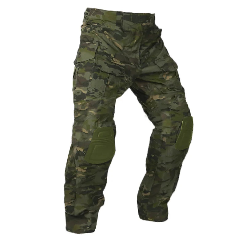 Men Combat Pants With Knee Pads Tactical Cargo Sport Trousers Camouflage Multicam Trekking Hunting Clothes