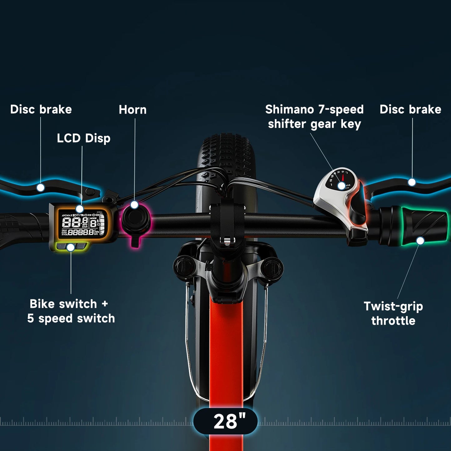 Cybervelo 1000W Peak Electric Bike for Adults Foldable 28+MPH 80Miles Removable Battery Fat Tire Off-road E-bike EK4 EK5 Mars700