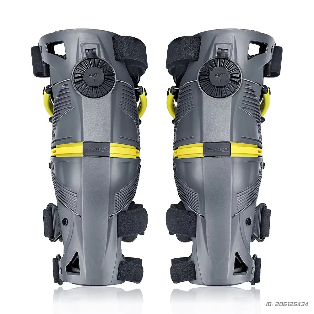 Motocross Knee Guards For Off-Road Highway Riding Adjustable Anti-Slip Protective Gear With Gel Padding Exoskeleton Armor