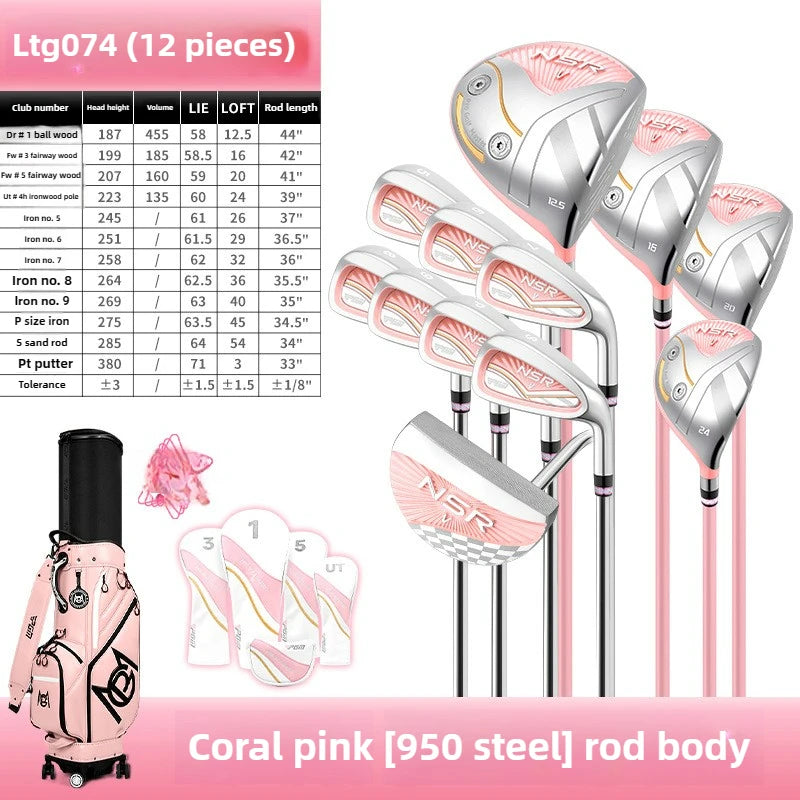 PGM Golf Clubs Women's professional full set of high rebound titanium No. 1 wood Golf Set LTG074