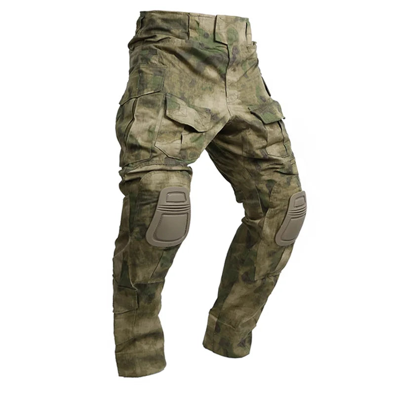 Men Combat Pants With Knee Pads Tactical Cargo Sport Trousers Camouflage Multicam Trekking Hunting Clothes