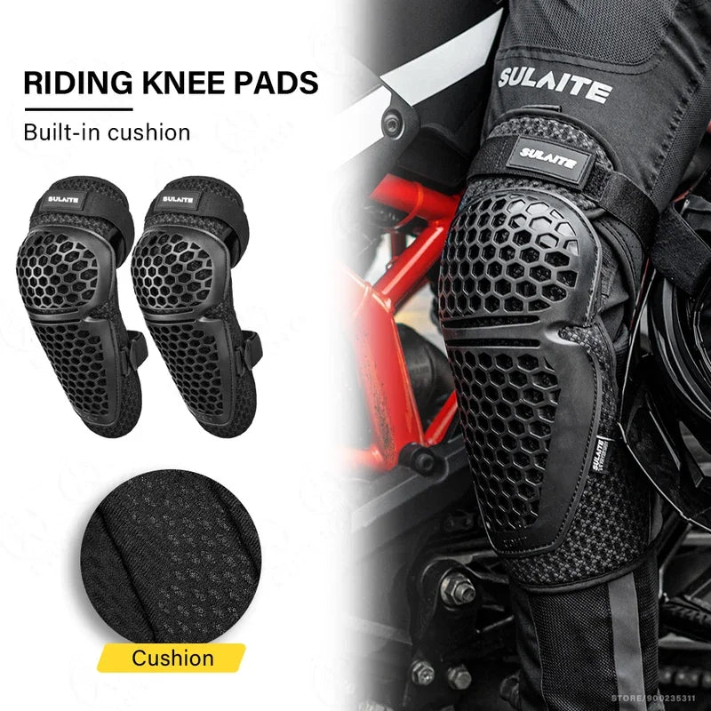 Men's Motorcycle Knee & Elbow Guards Set Accessories D3O Protection for Motocross Cycling Moto Extreme Sports Kneepads Leg Cover