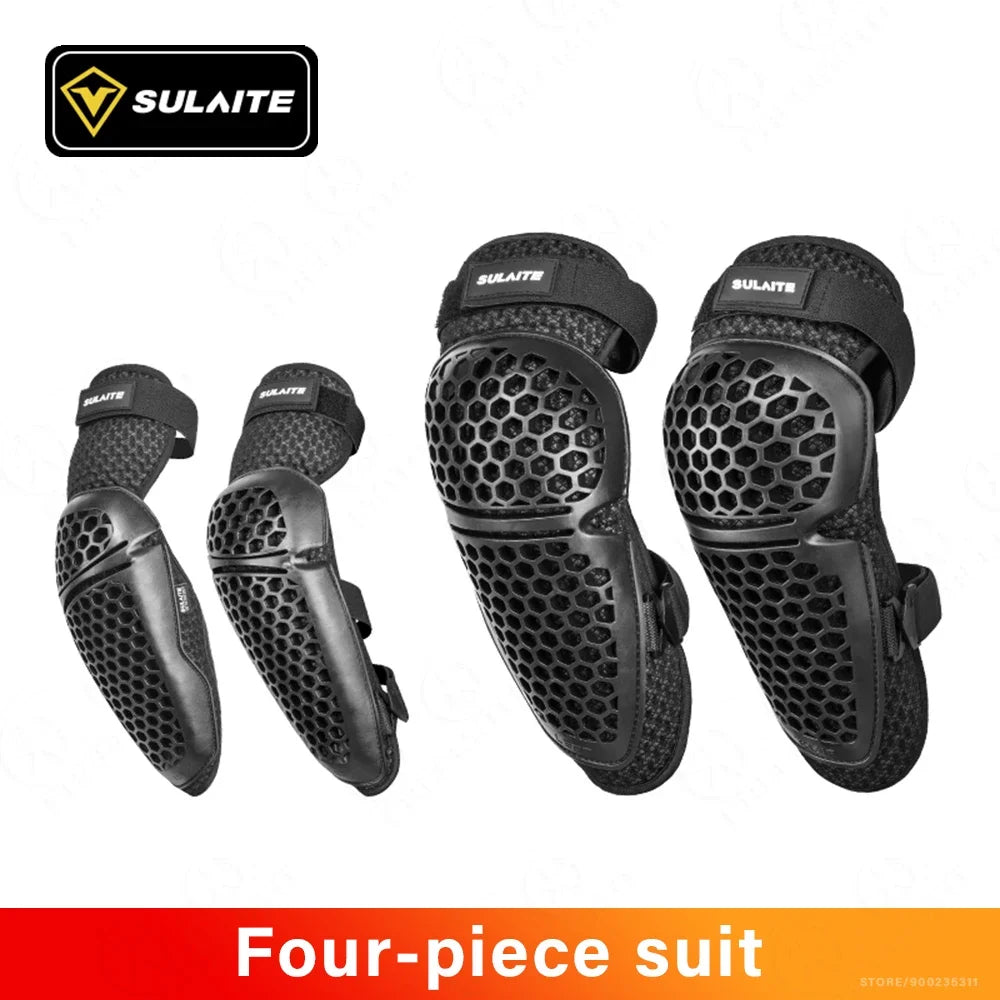 Men's Motorcycle Knee & Elbow Guards Set Accessories D3O Protection for Motocross Cycling Moto Extreme Sports Kneepads Leg Cover
