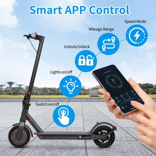 G8.0 Electric Scooter 36V 10.4Ah Big Battery 350W 15Miles Long Range 19Mph Foldable 8.5Inch Smart City Commuter Kick EScooter