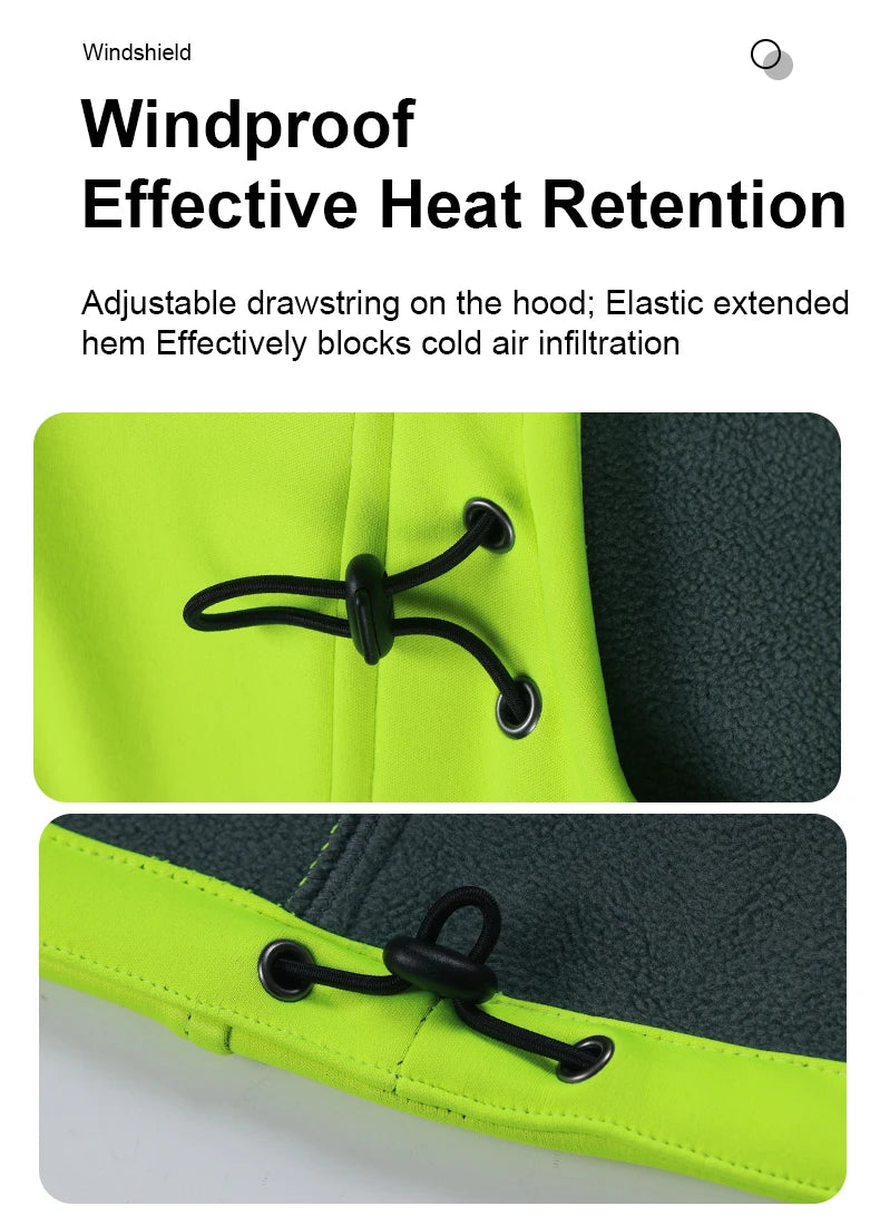 INBIKE Men's Winter Cycling Jacket With Hood Warm Fleece Windbreaker Coat For Men Windproof Outdoor Man Cycling Clothing Hiking