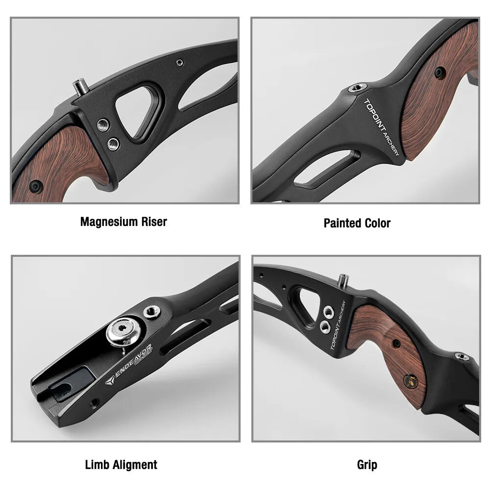 Archety Topoint ILF Recurve Bow Riser 25" Archery Takedown Grip for Left Right Hand Outdoor Hunting Sports Competition Shooting
