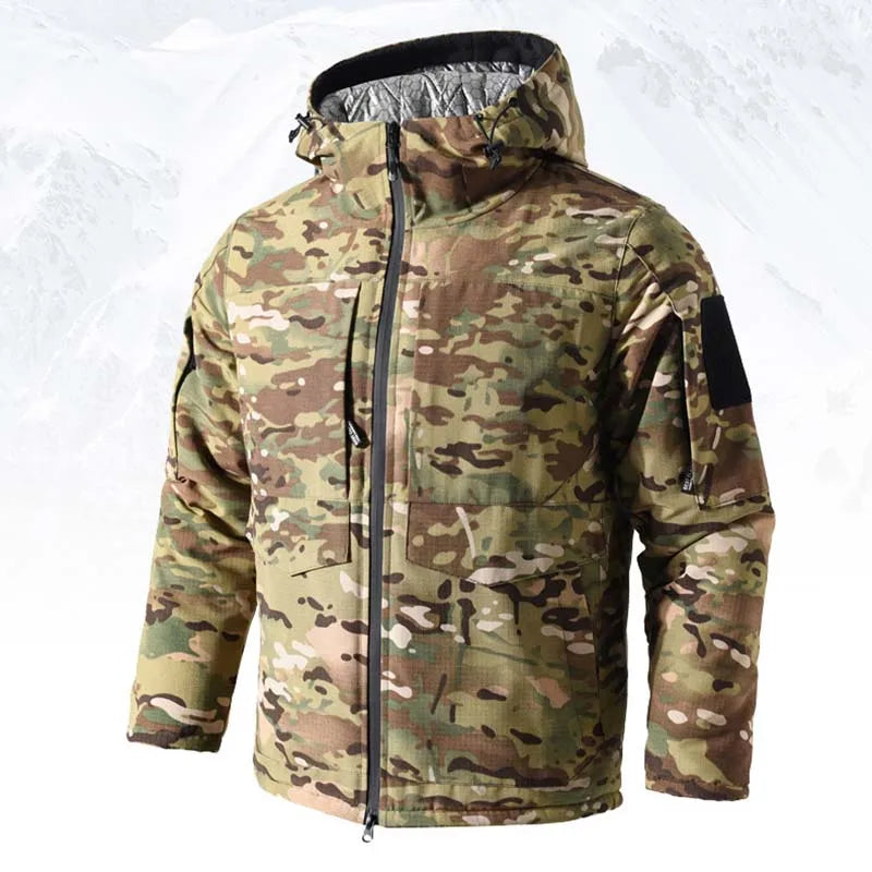 –30℃ M65 Camo Coats Winter Parkas Tactical Jackets Heating Combat Jacket Warm Hooded Windbreaker Multicam Thermal Reflective
