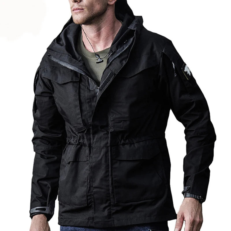 M65 UK   Clothes Windbreaker Hunting Field Jackets Mens Winter/Autumn Waterproof Flight Pilot Coat Hoodie Three Colors