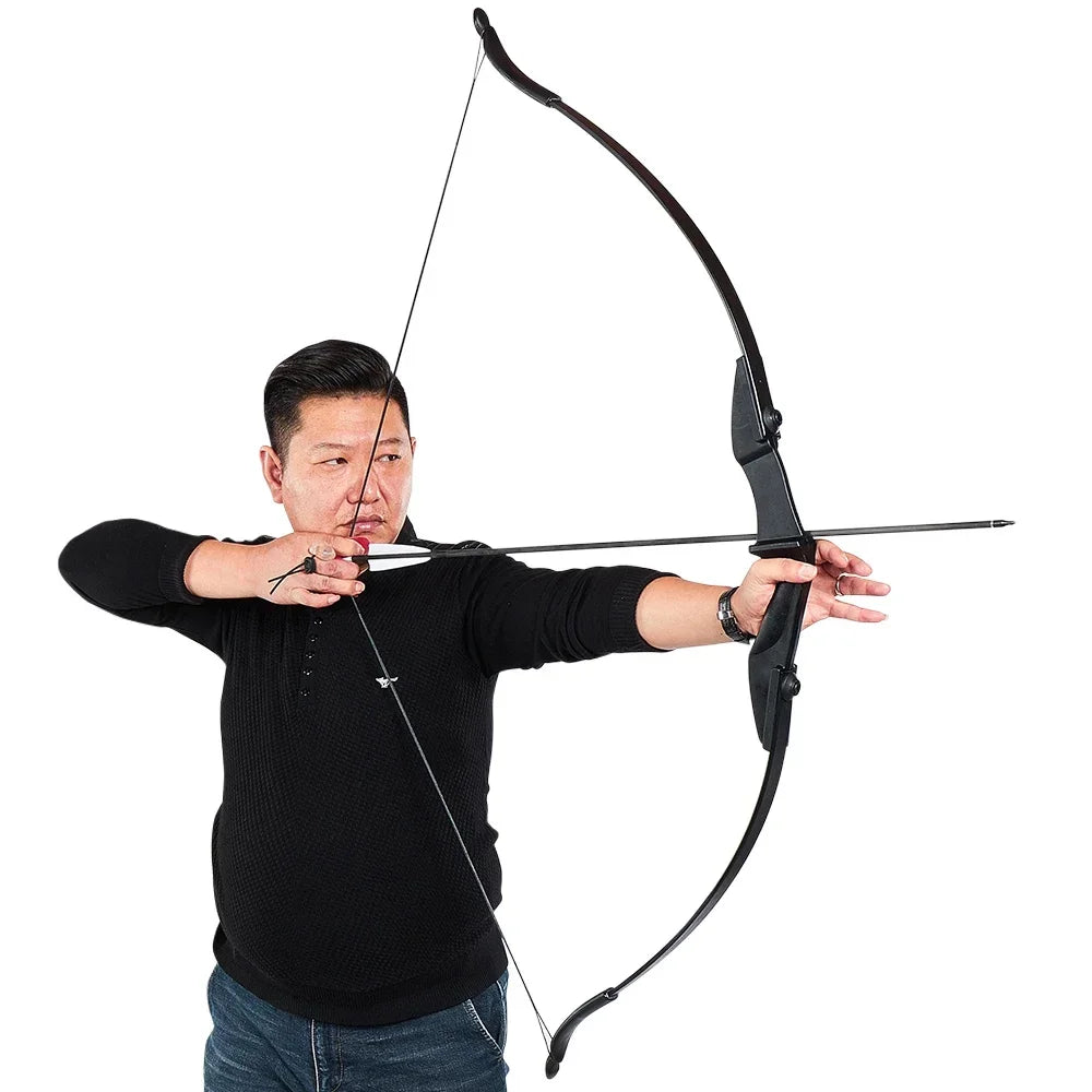 Toparchery 57Inch Takedown Recurve Bow with 12x Carbon Arrows Finger Savers Recreational Camping Hiking Right Hand Left Hand bow