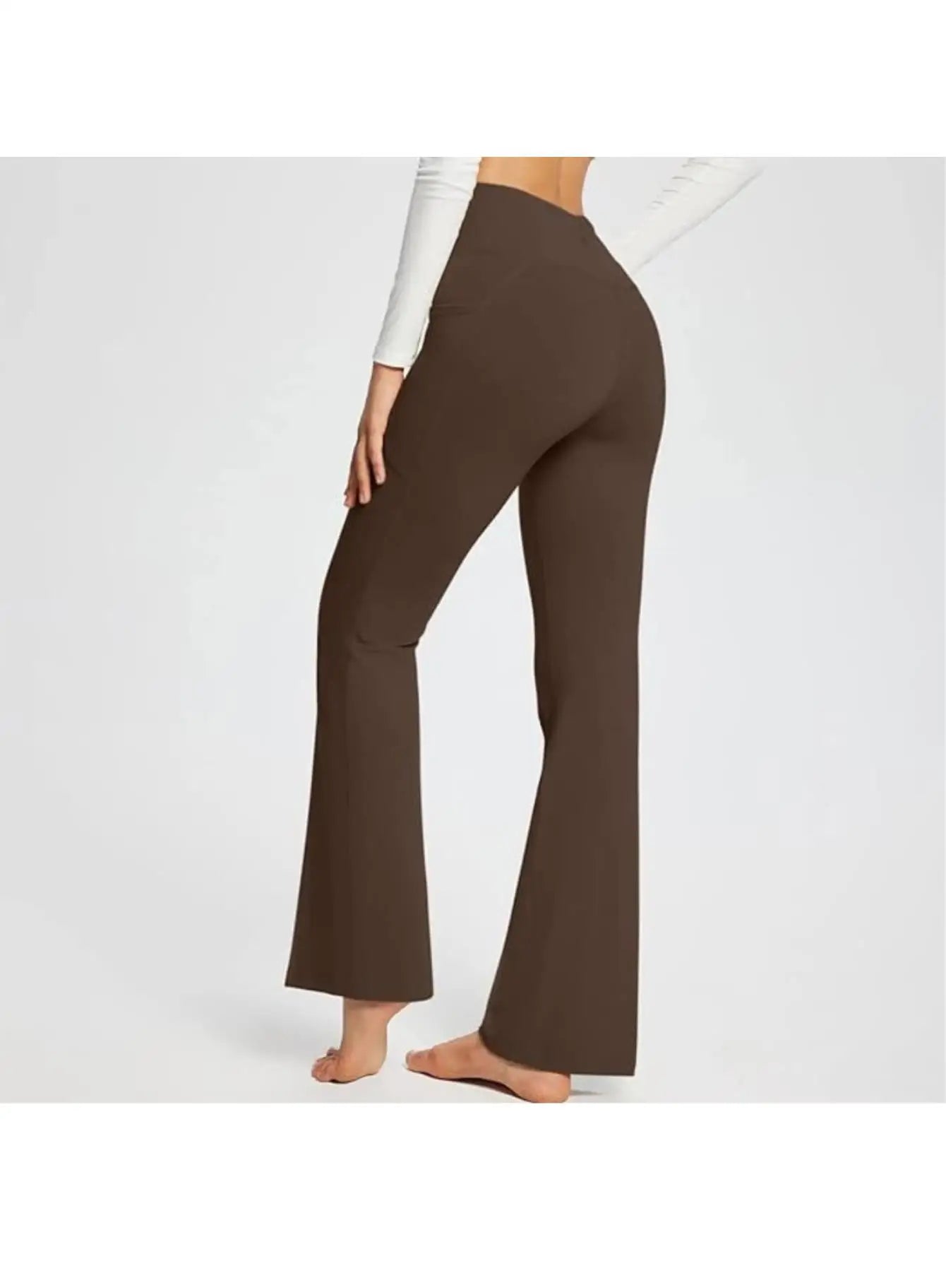 Women's Flare Yoga Pants with Pockets Flared Leggings Comfy Crossover Pants Casual High Waisted Bootcut Pants