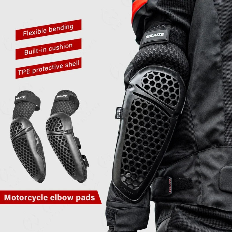 Men's Motorcycle Knee & Elbow Guards Set Accessories D3O Protection for Motocross Cycling Moto Extreme Sports Kneepads Leg Cover