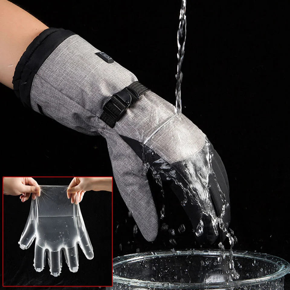1Pair Heated Gloves Electric Thermal Warmer Gloves Cycling Motorcycle Bicycle Ski Outdoor Activities Equipment Cotton Waterproof