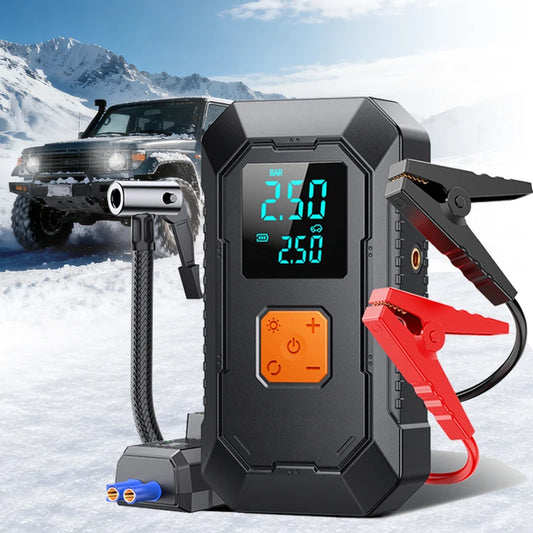 Car Jump Starter Air Pump Portable Air Compressor Multi-function Tire Inflator Auto Portable Car Battery Starter with Power Bank