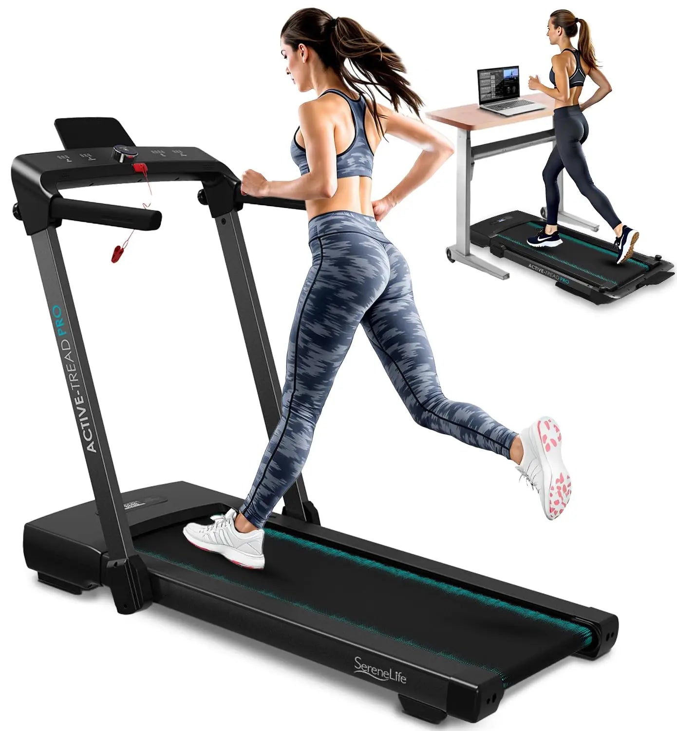 Portable Foldable Treadmill with Remote Control, 8.7 MPH Smart Speed Control, Treadmills for Home, Under Desk, Customized