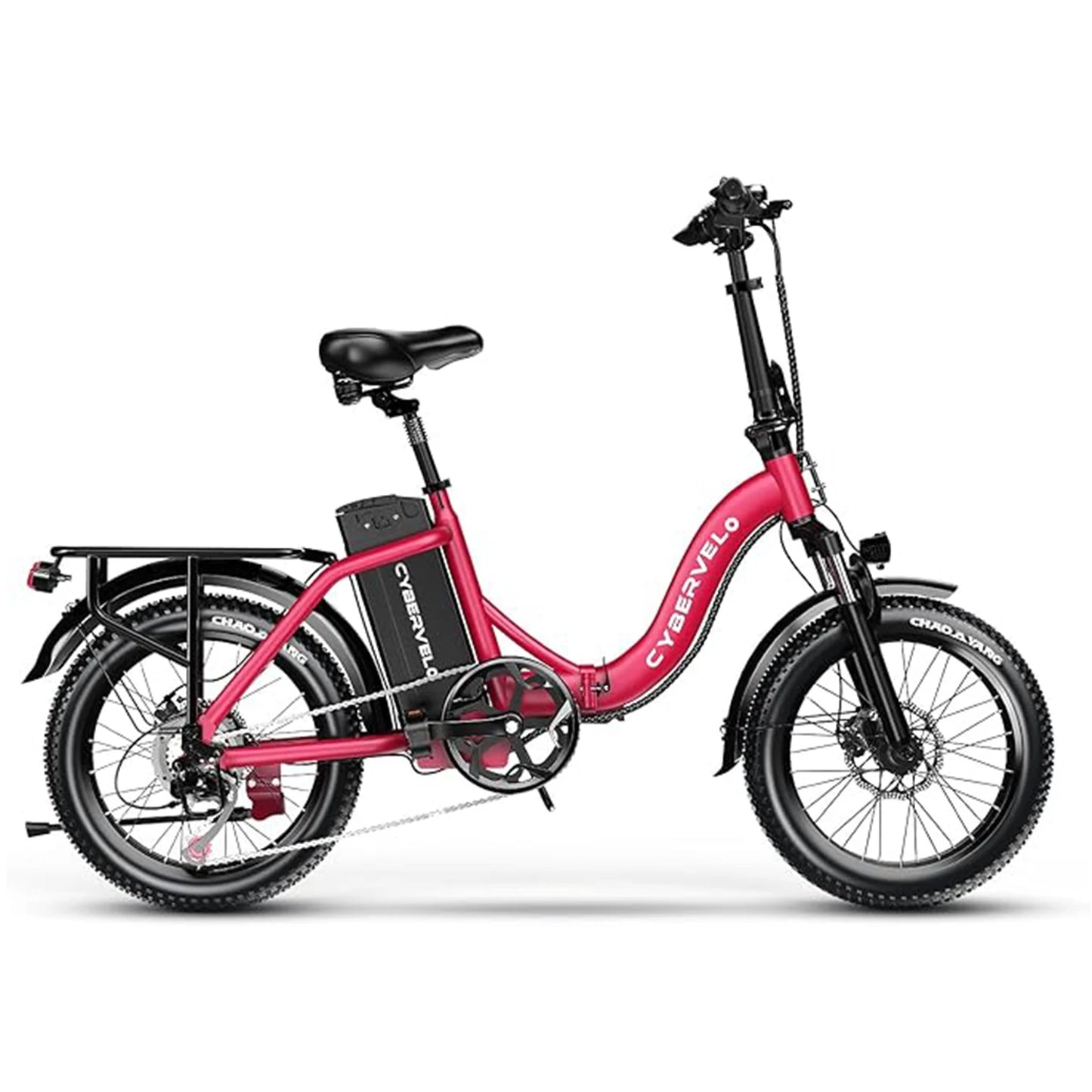 Cybervelo 1000W Peak Electric Bike for Adults Foldable 28+MPH 80Miles Removable Battery Fat Tire Off-road E-bike EK4 EK5 Mars700