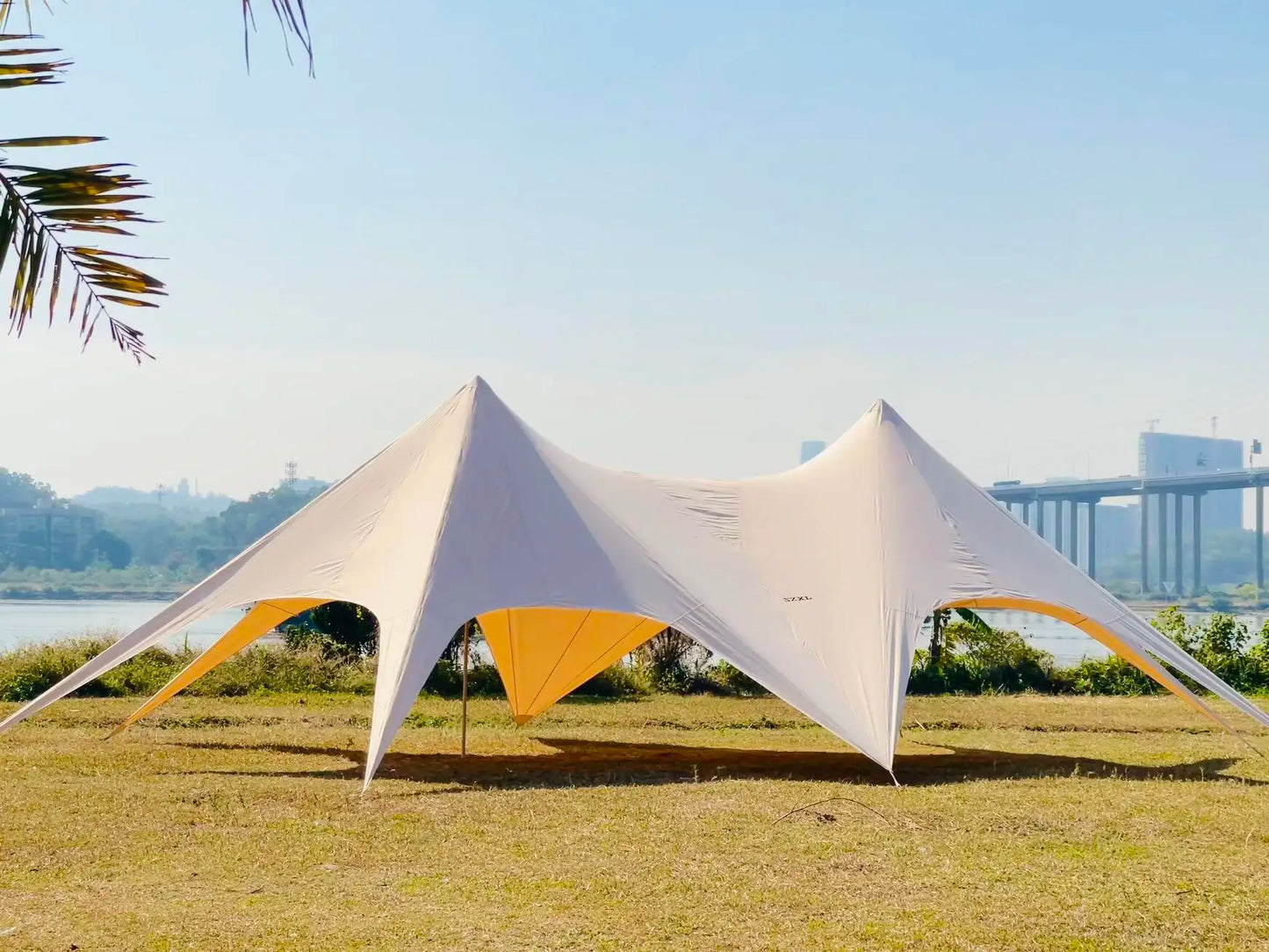 Star Canopy Tent 900D Oxford Cloth  Single Double Pole Octopus Shape Stretch Outdoor Peak Starshade for Camping And Picnics