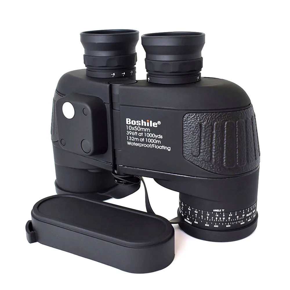 Boshile 10x50 Professional Binoculars Marine Telescope Waterproof With Compass Hunting Camping Hiking Big Eyepiece Nitrogen