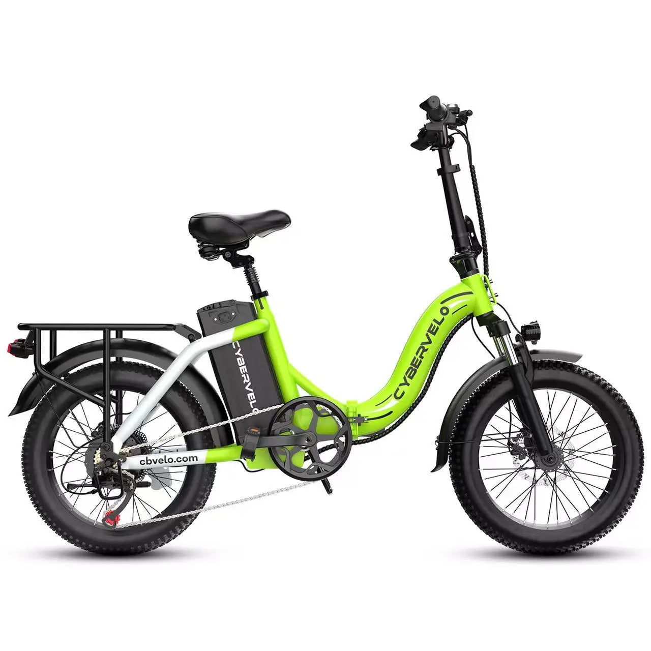 Cybervelo 1000W Peak Electric Bike for Adults Foldable 28+MPH 80Miles Removable Battery Fat Tire Off-road E-bike EK4 EK5 Mars700