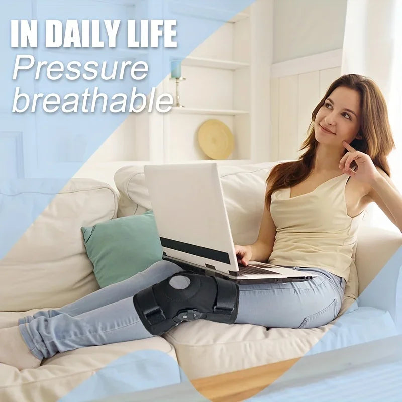 1pc- Adjustable Knee Brace with Side Stabilizers & Patella Gel Pads for Men & Women, Knee Pad Support for Knee Joint,