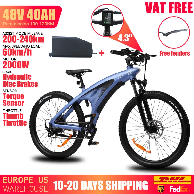 HUANCI Q5 mountain ebike 48V20AH Adults electric bike 27.5 inch tires e bikes Ebike Electric Bicycle Electric E Bike e bicycle