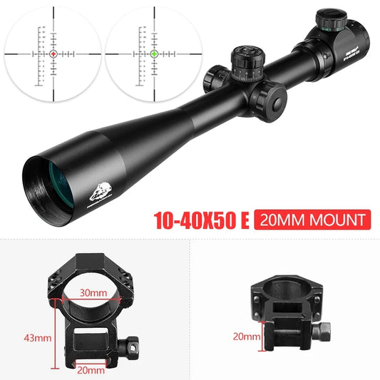 10-40X56 E Hunting Scopes Side Wheel Parallax Adjustment Optics Riflescope Red And Green Dot Sight For Scopes