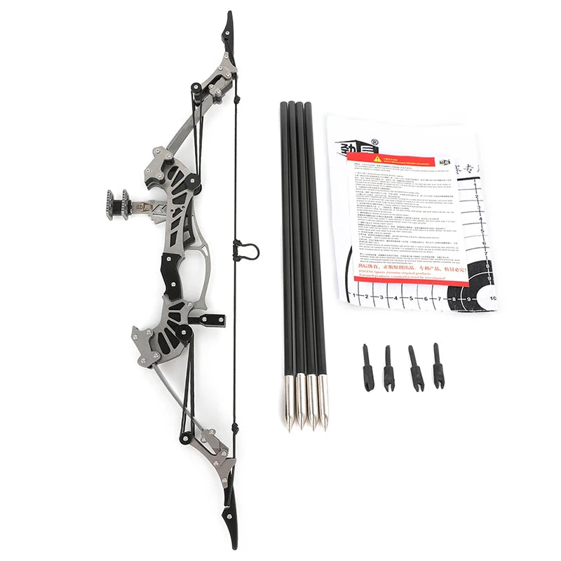 Mini Archery Compound Bow 16.4inches Stainless Steel 16lbs Range 40-50meters 4/8pcs Arrow For Hunting Shooting Accessories